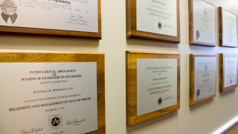 wall of certifications